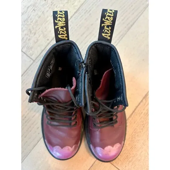 Dr. Martens | Youth 1460 J Cherry Red Boot | Unisex | Girls | Boys | Size 1 US - Picture 4 of 6